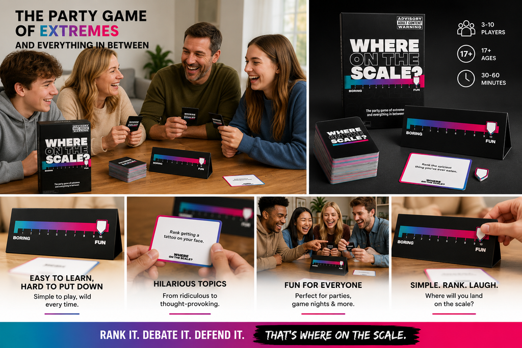 Where On The Scale? Hilarious Party Game for Friends & Family